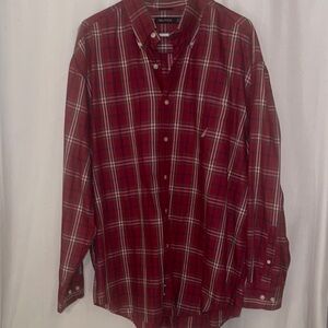 Nautica Red Plaid Casual Button Down Shirt